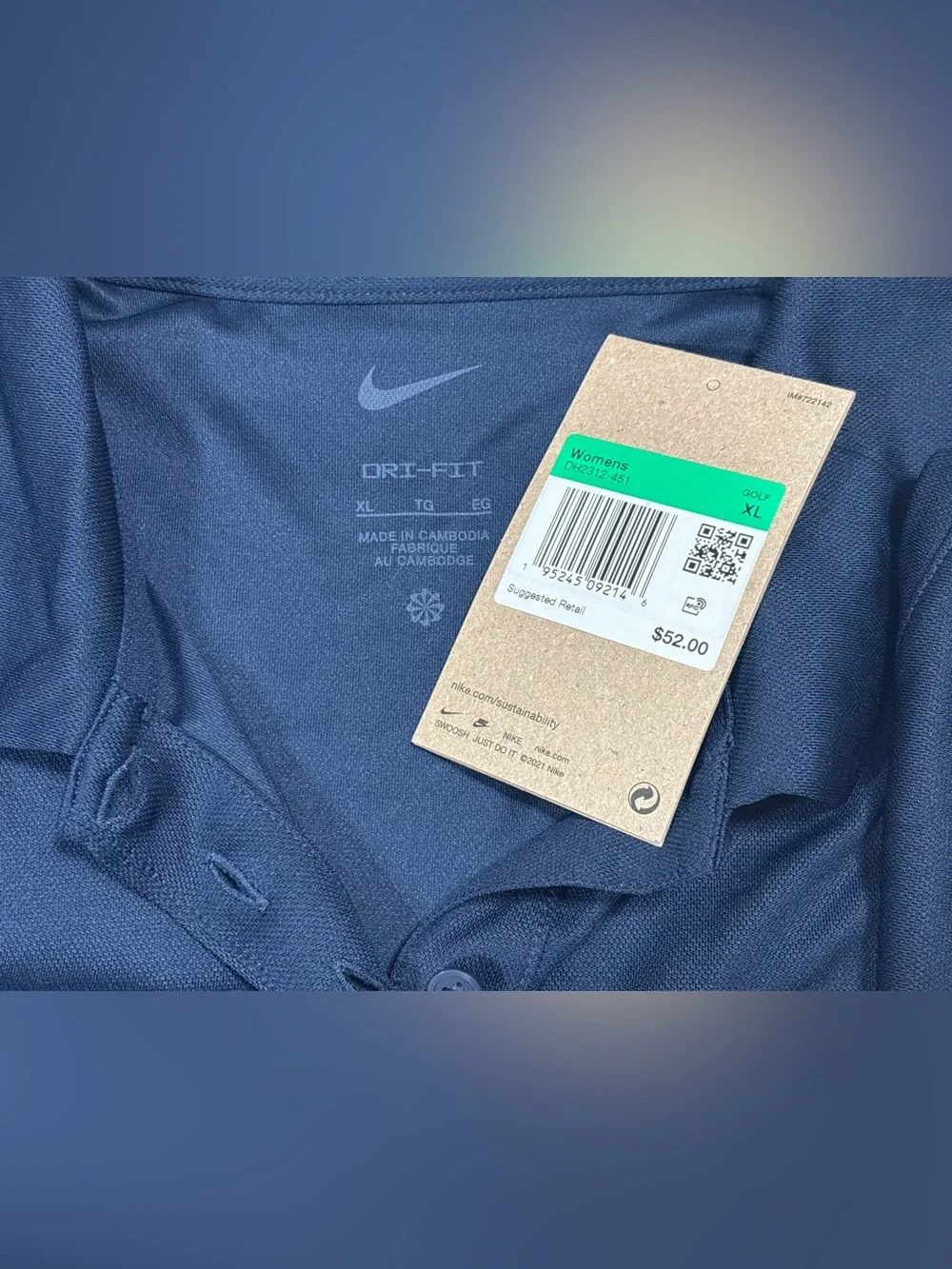 Nike Women’s Navy Sleeveless Polo Tank Top Dri-fit victory Golf top DH2312-451